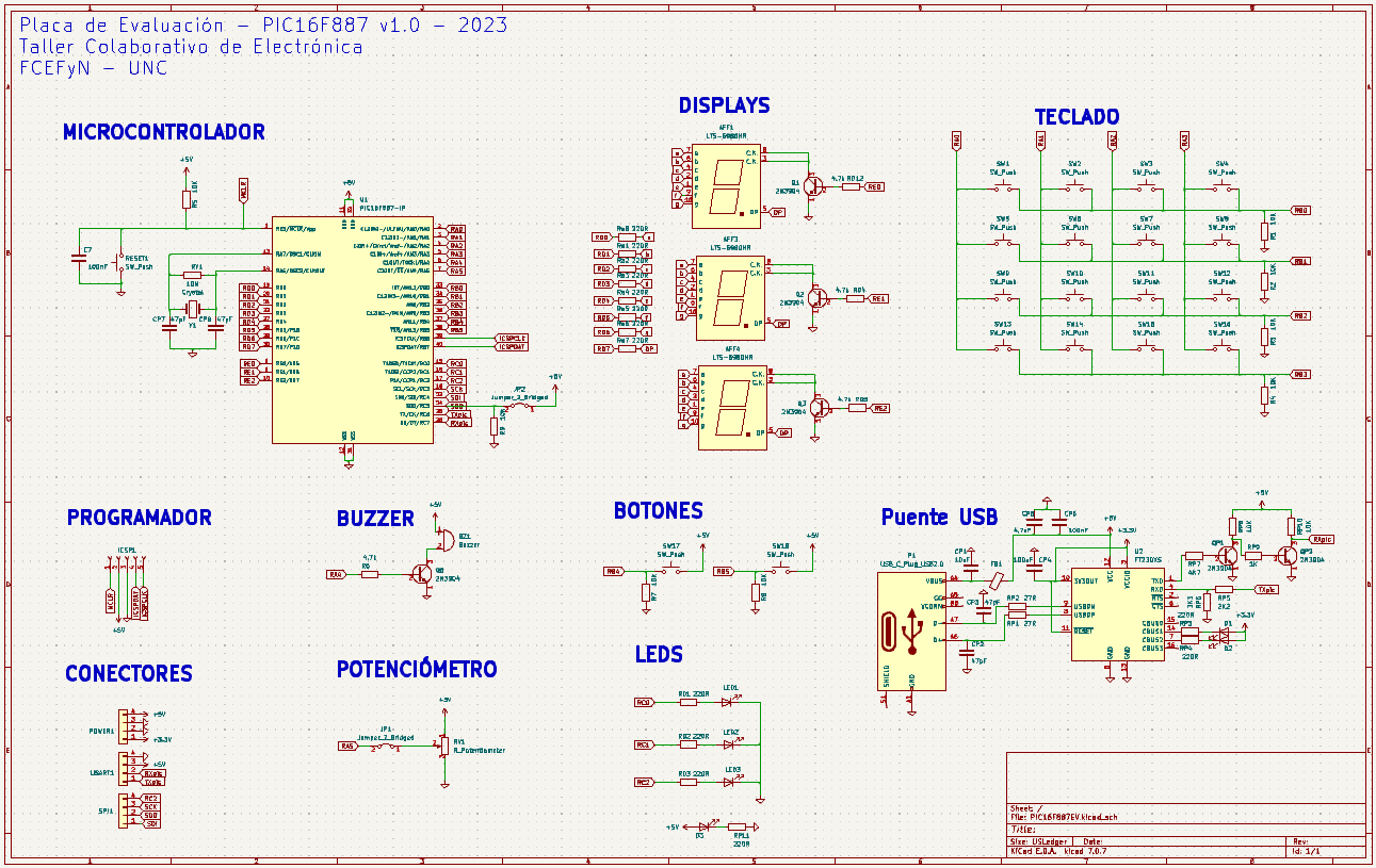 PIC16F887EV v1.0 Esquemático
